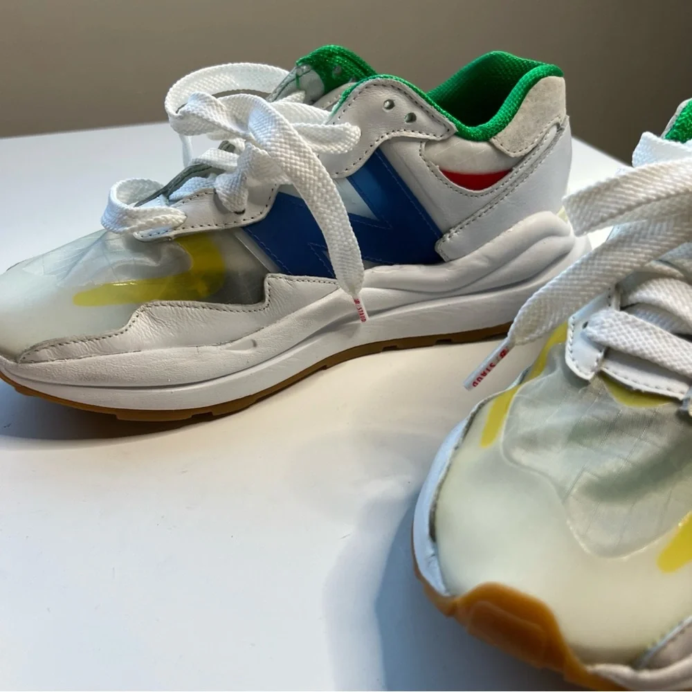 STAUD x New Balance 57/40 Sneakers Mens 6 White Blue Quartz Colored Laces New - Picture 6 of 16